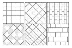 Самые популярные варианты раскладки плитки на пол: шов в шов, по диагонали и со смещением.